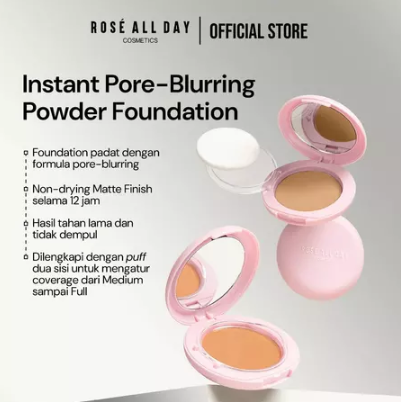 Rose Cosmetics International Rosé All Day The Realest Lightweight Compact Powder Honey