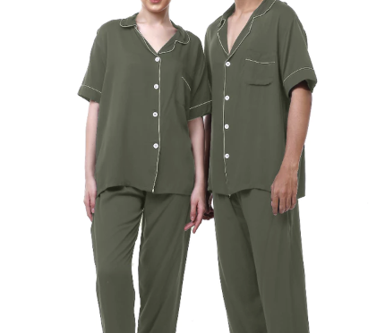  Zavyn Setelan Piyama Couple Rayon Twill Premium Lengan Pendek