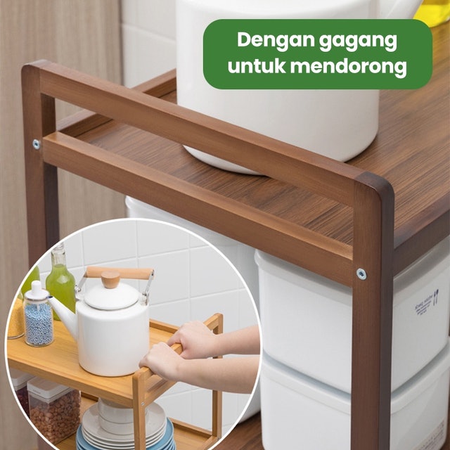Dejavu Rak Dapur Susun Kayu HRK505