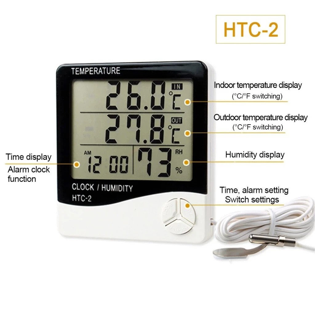  ELROSTO Hygrometer Clock HTC-2