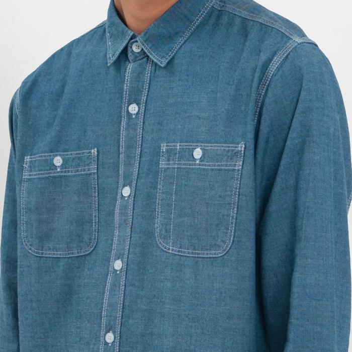 Multi Karya Garmentexindo M231 Kemeja Pria Denim Panjang Dark Blue 0684A