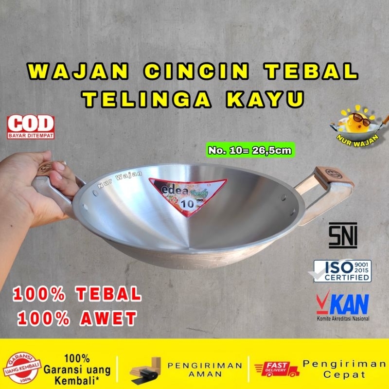 ED Nasional Wajan Ceper Telinga Kayu Nomor 12 