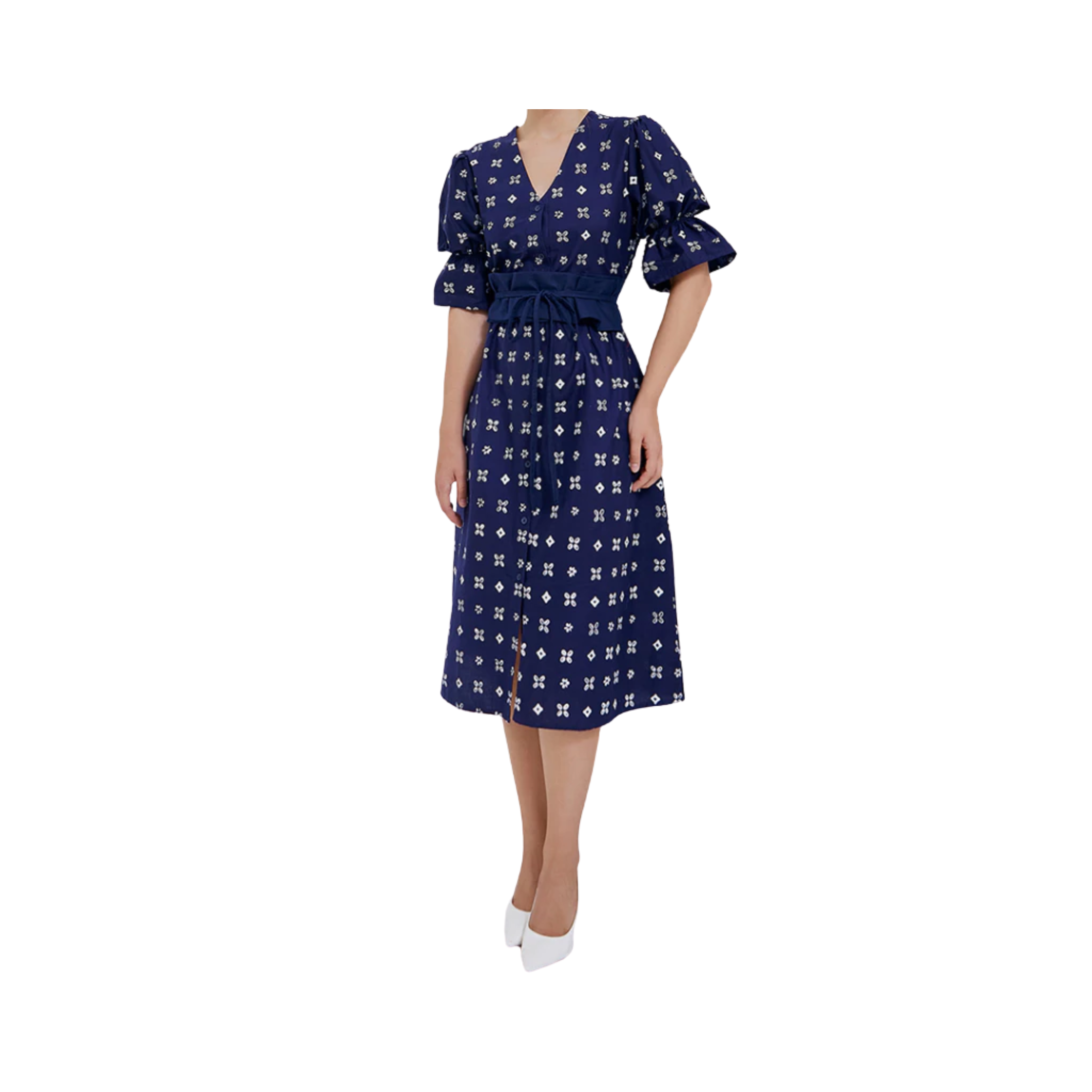 Nayara Nara Dress Batik Katun Kerah V Neck