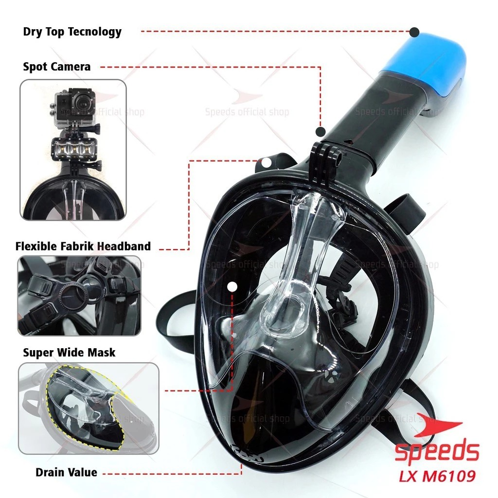 Speeds Indonesia SPEEDS Snorkling Mask Full Face M6109