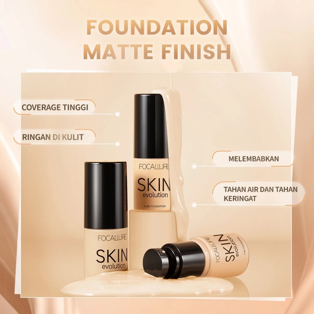FCL INTERNASIONAL INDONESIA FOCALLURE Skin Evolution Liquid Foundation #02 Porcelain