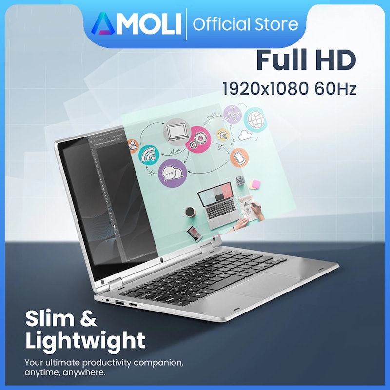 AMOLI 2 in1 Laptop Touchscreen Intel N4020 3