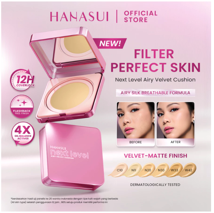 Eka Jaya Internasional Hanasui Next Level Airy Velvet Cushion W42 Golden Sand