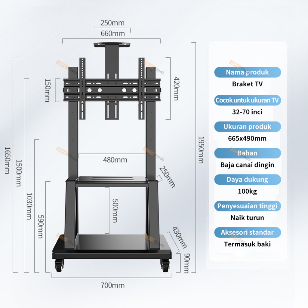  Epic Finds Standing Bracket TV STZH5110BLK-AV