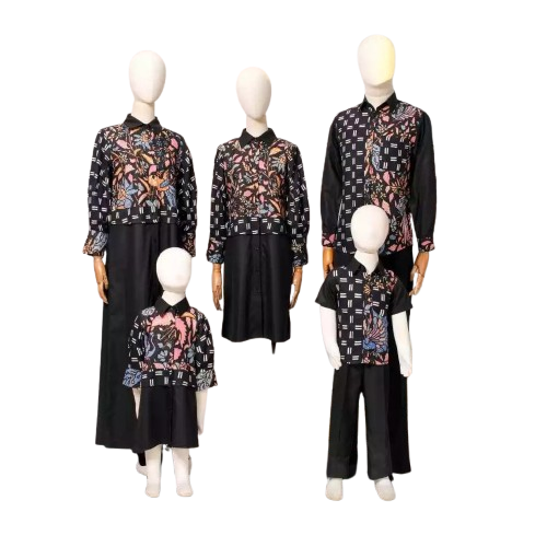 Sovinska Set Family Sarimbit G3 Batik Hitam New Model