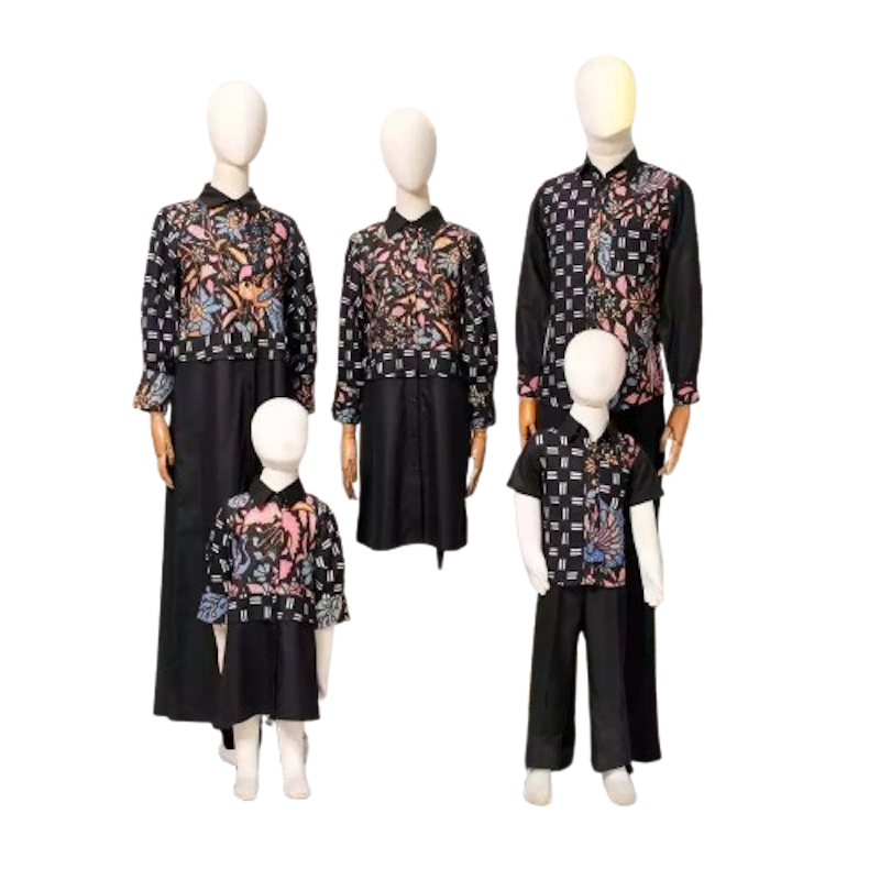 Sovinska Set Family Sarimbit G3 Batik Hitam New Model 1