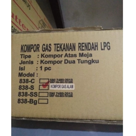 Butterfly Butterfly Kompor Gas 2 Tungku LNG  838S