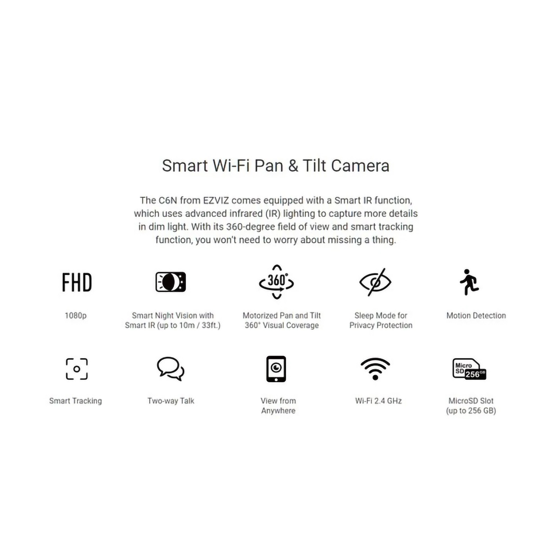 Ezviz Digital Technology Ezviz Smart Wi-Fi Pan & Tilt Camera 2MP C6N