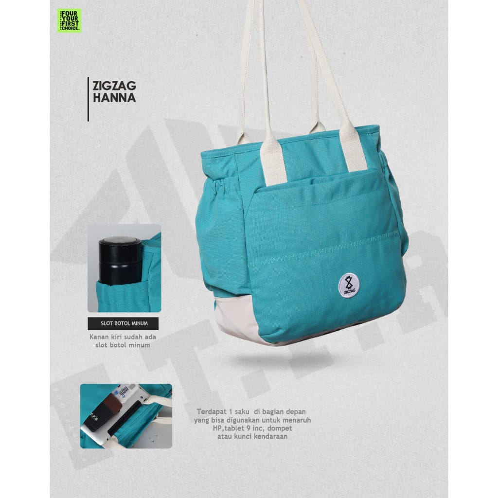  ZIGZAG Hanna Tote Bag Canvas Waterproof  