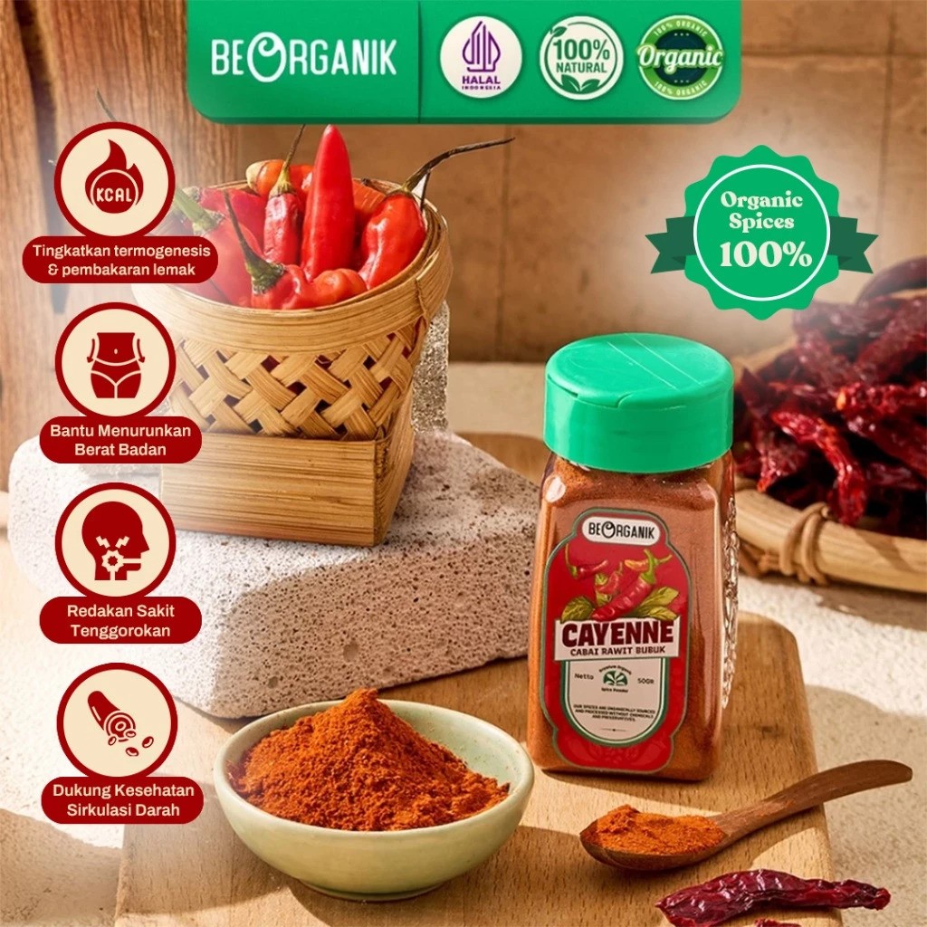Beorganik  Cayenne Pepper / Cabai Rawit Bubuk