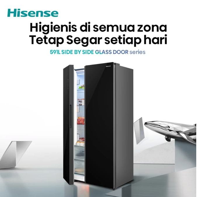 Hisense International Indonesia Hisense Kulkas Side by Side 566L RS708N4IWPU