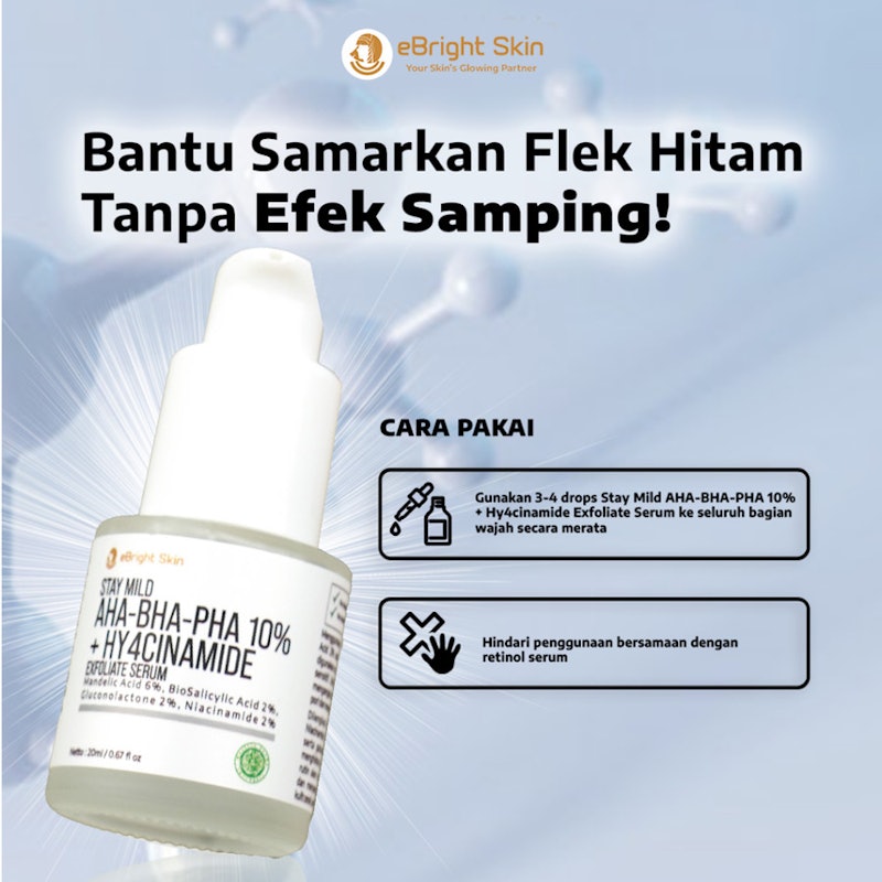 eBright Skin Stay Mild AHA-BHA-PHA 10% + Hy4cinamide Exfoliate Serum 3