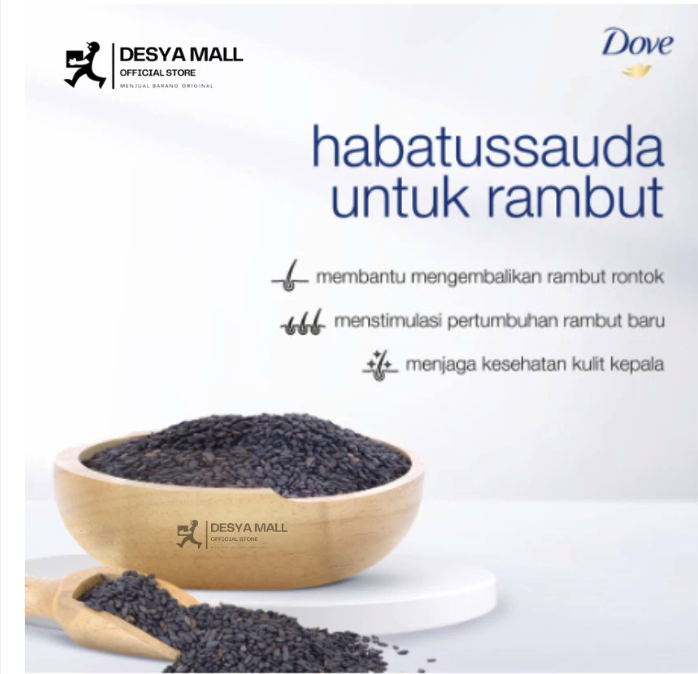 Dove Hijab Natural Sampo Anti Ketombe Dan Hitam & Panjang