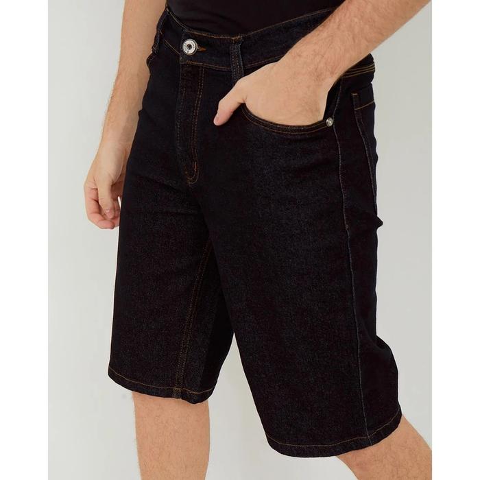 HILLBOSS  HILLBOSS Celana Jeans Pendek Denim Stretch Black Sydney  ST017