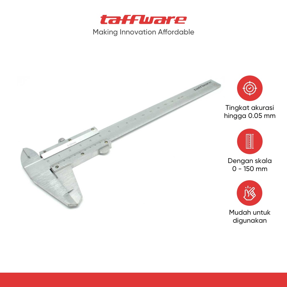 Jakarta Digital Nusantara Taffware Jangka Sorong Stainless Micrometer 15 cm JIG-RE0150
