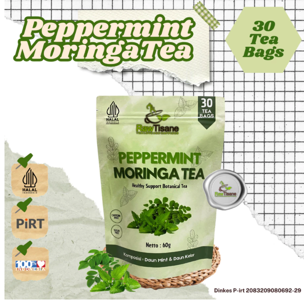 Raw Herbal Raw Tisane Peppermint Moringa Tea