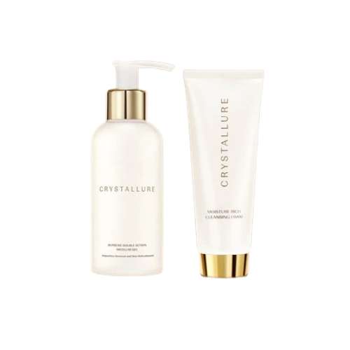 CRYSTALLURE ｜ Supreme Double Action Micellar Gel & Moisture Rich Cleansing Foam