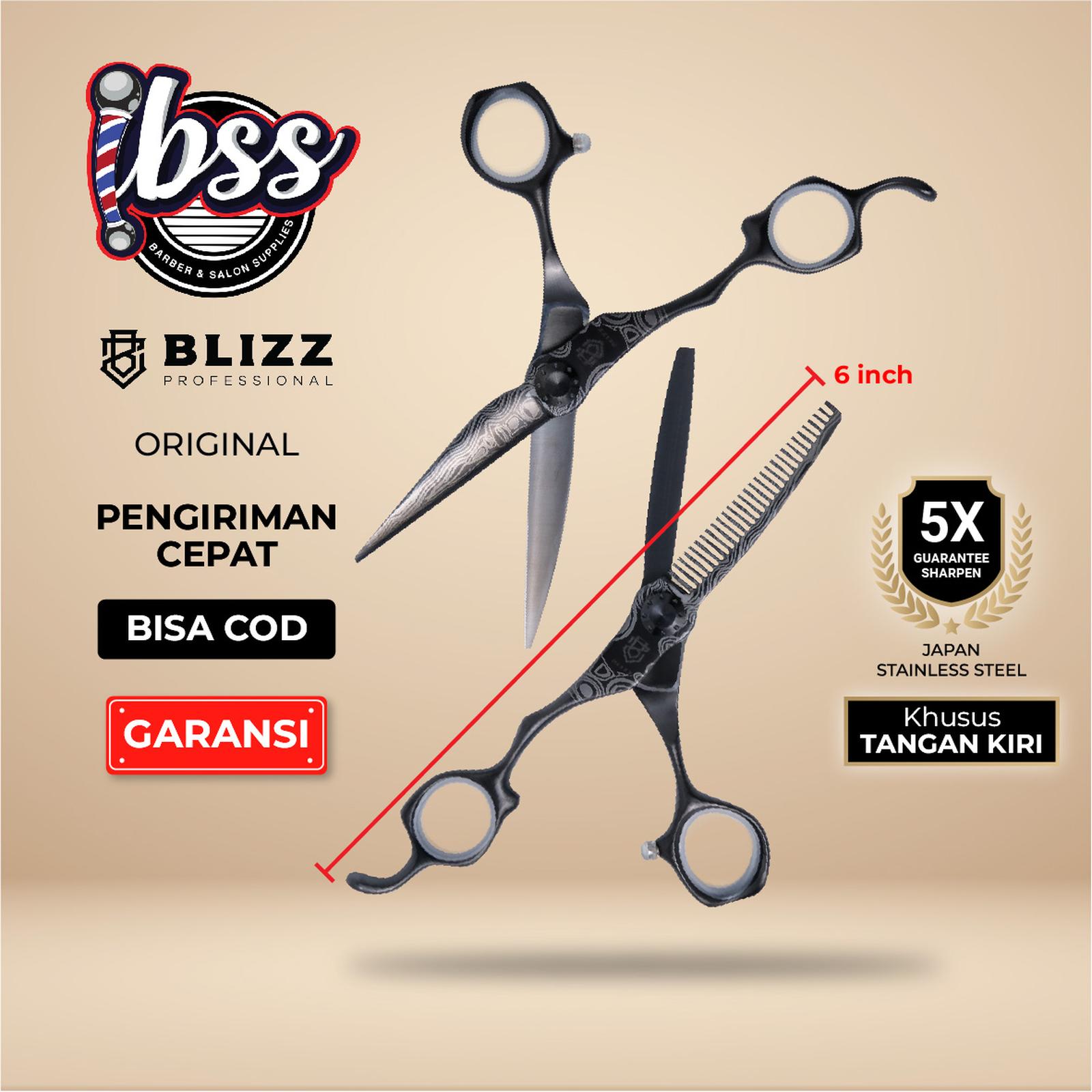 Indo Barber Sukses Blizz Tachi Set Japanese Blade Scissors Lefty Kidal