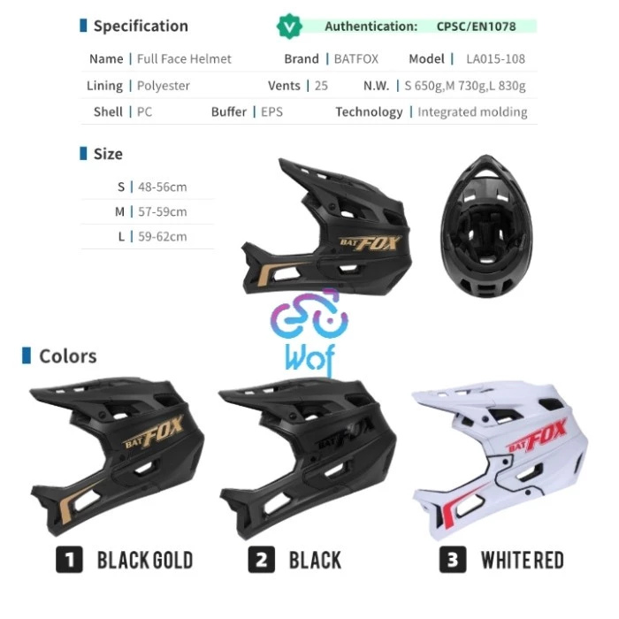  BATFOX Full Face Helmet LA015-108
