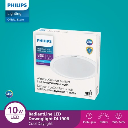 Philips Electronics Nederland B.V. Philips Radiantline LED Downlight 10W Cool Daylight  DL190B D125 