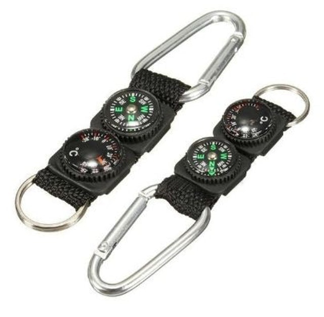 3 in 1 Kompas Carabiner Termometer Key Ring