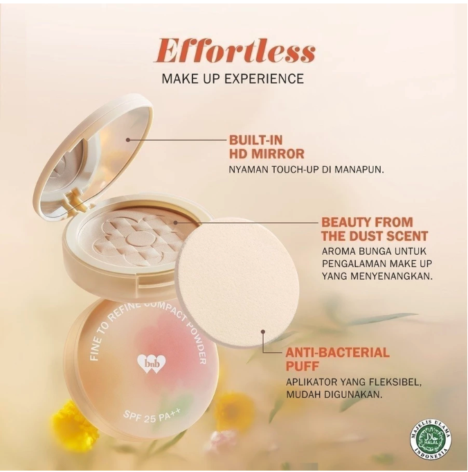 HEBE Beauty Style Barenbliss Korean Bloomatte Fine to Refine Compact Powder 02 Natural Blossom