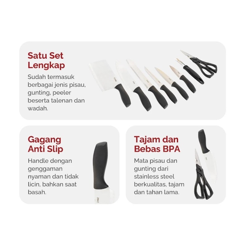 Cypruz Pisau Set Premium 10 pcs 3