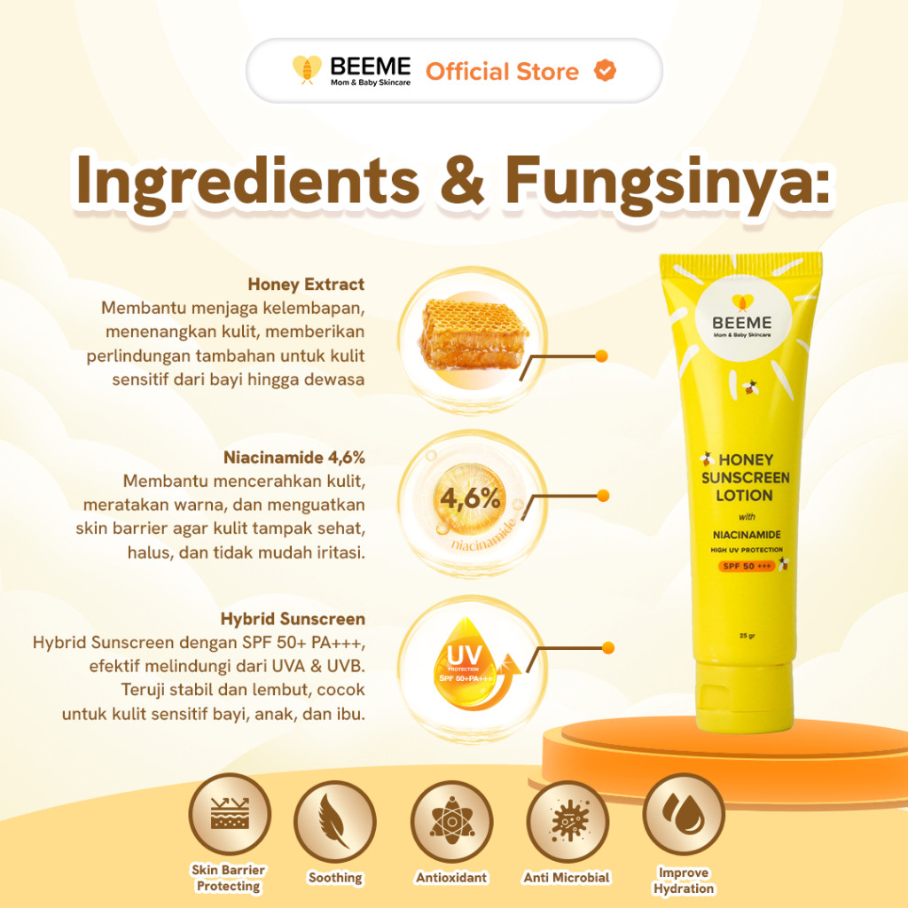 Serikat Raja Lokal Beeme Honey Sunscreen Lotion with Niacinamide