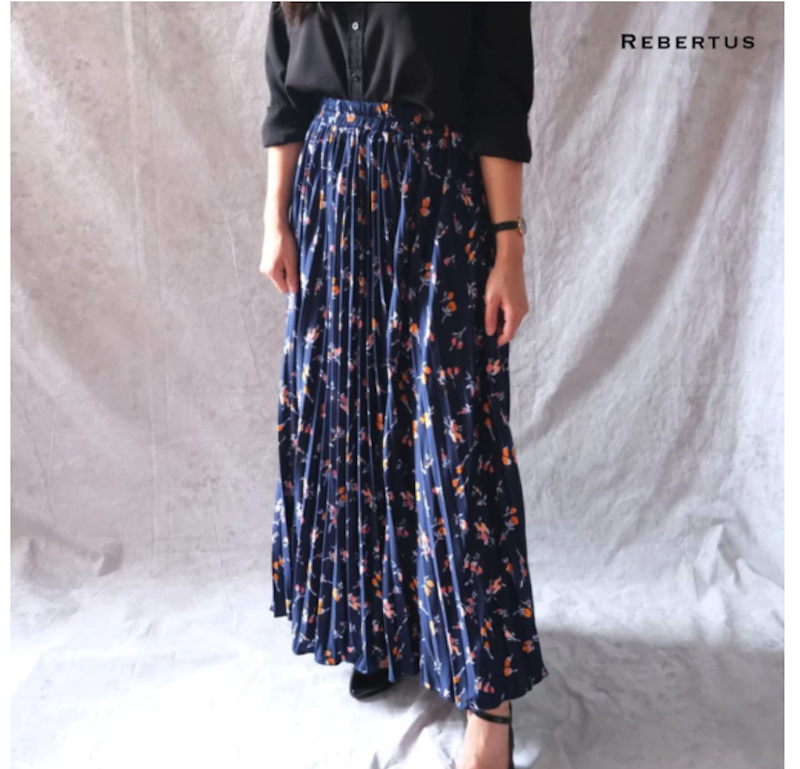 Rebertus Rok Plisket Wanita Motif Bunga Kecil Karina 4