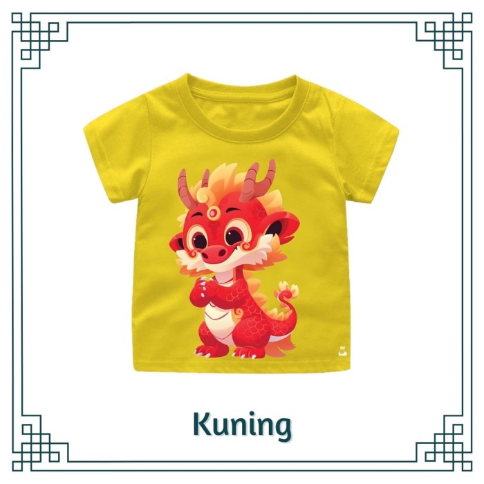 Kaos Bayi Anak Dan Dewasa Series Imlek Red Cute Dragon