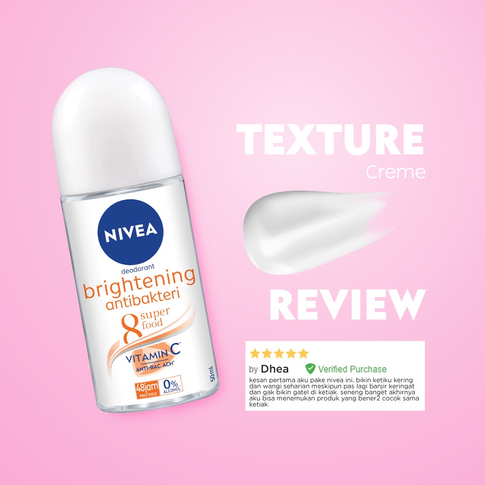 Nivea Brightening Antibakteri 8 Superfood Deodorant Roll On
