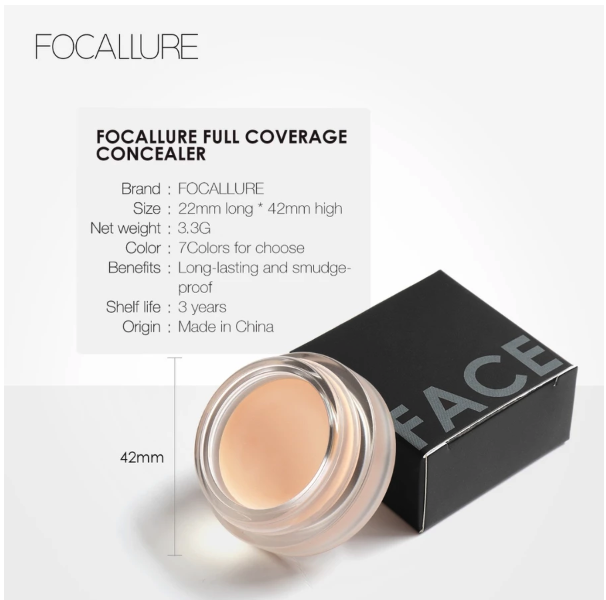 FCL Internasional Indonesia FOCALLURE Full Coverage Concealer #01 Natural