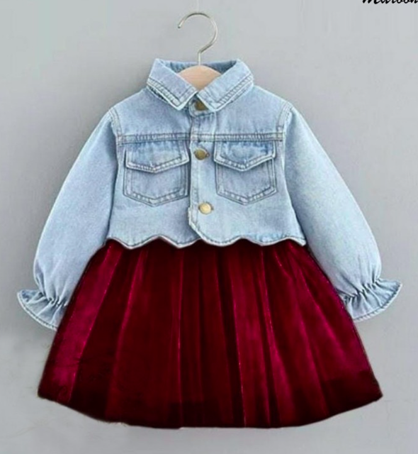 Amora Kids Jaket Denim Wash & Rok Tutu Mini Set