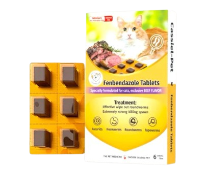 Cassiel Pet Dualmectin Dewormer Chewable Tablets for Cats
