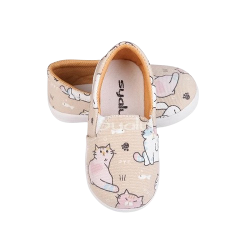 Syalu Sepatu Slip On E01 Kucing Cream