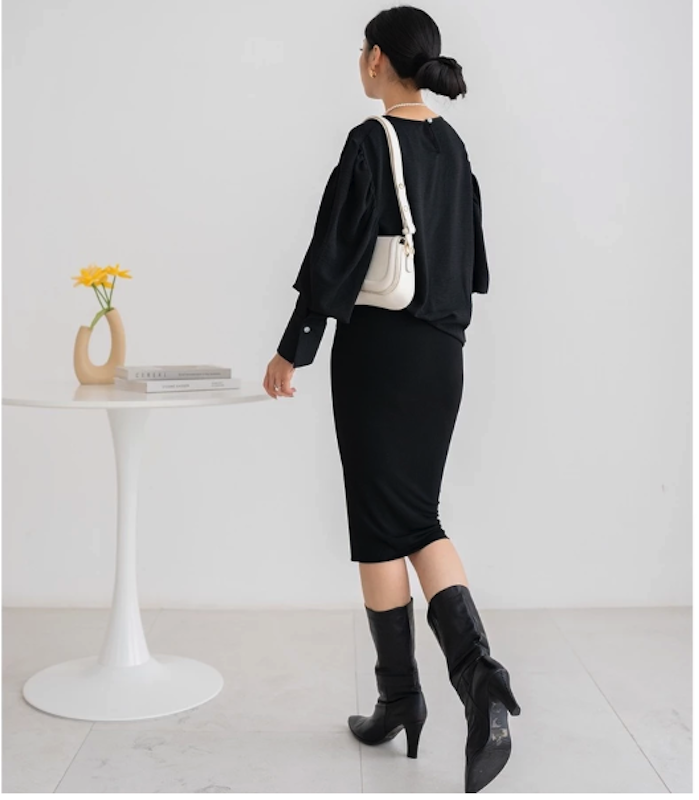 NZINGA Lilian Rok Span Polos Slim Fit Hitam 3