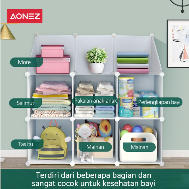 Aonez Lemari Plastik Pakaian Anak