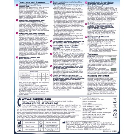 SPD (Swiss Precision Diagnostics) Clearblue Pregnancy Test with Weeks Indicator