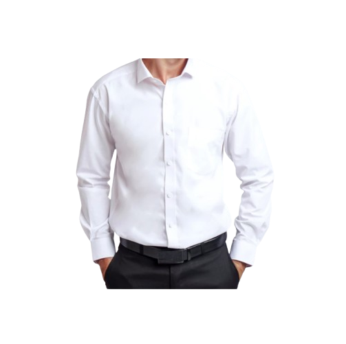 BOSS Kemeja Polos Pria Lengan Panjang Putih Reguler Fit