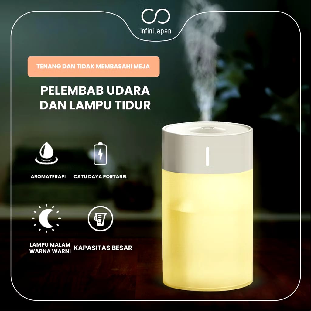 Bob Techno Indonesia Infinilapan Humidifier Diffuser Colorful CUP LED Light