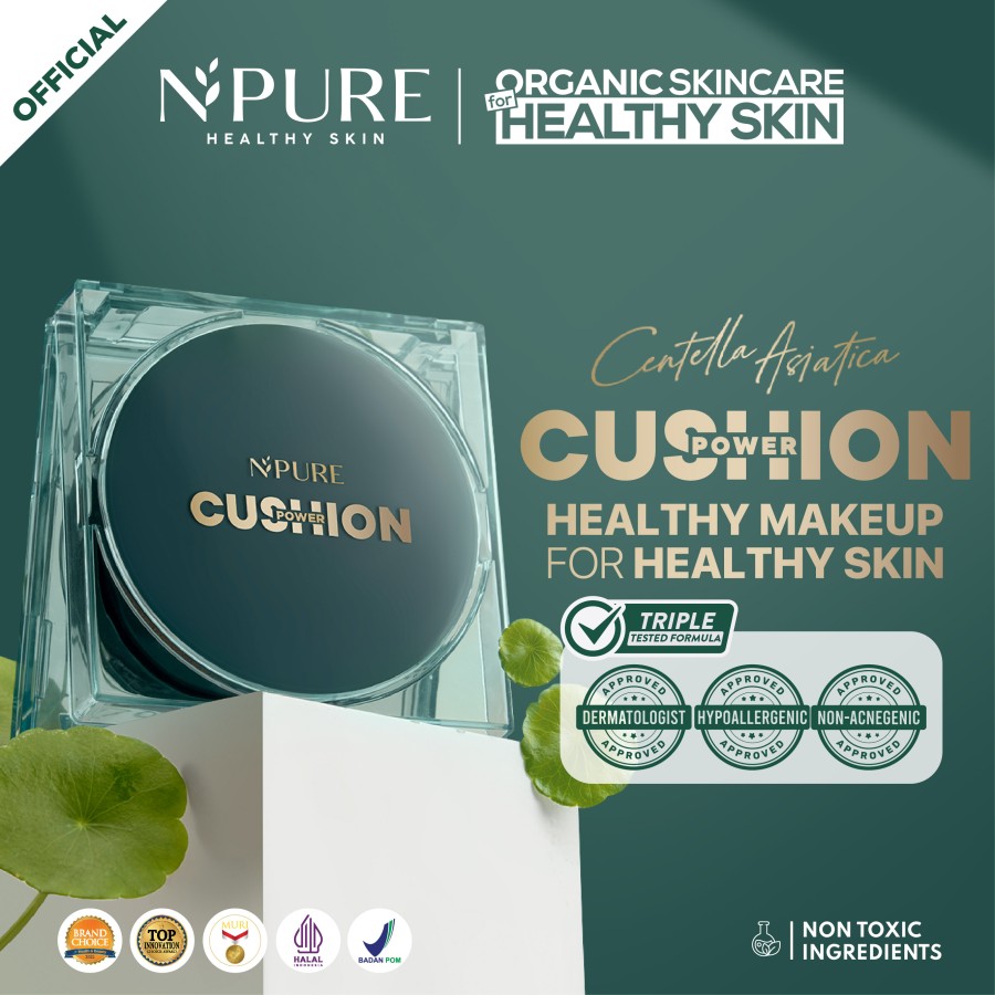 Penta Natural Kosmetindo N'PURE Centella Asiatica Flawless Matte Power Cushion (Apricot)