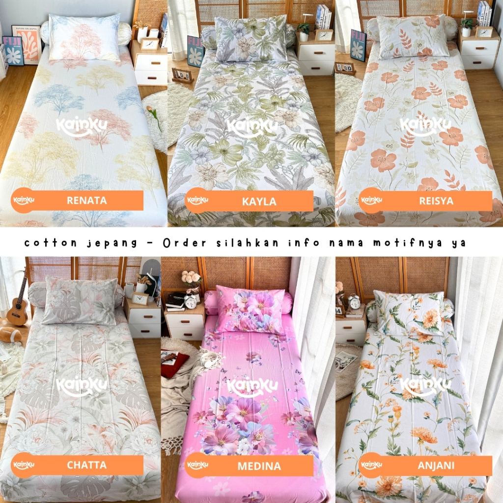  Kainku Katun Jepang Flower & Leaf 160x200