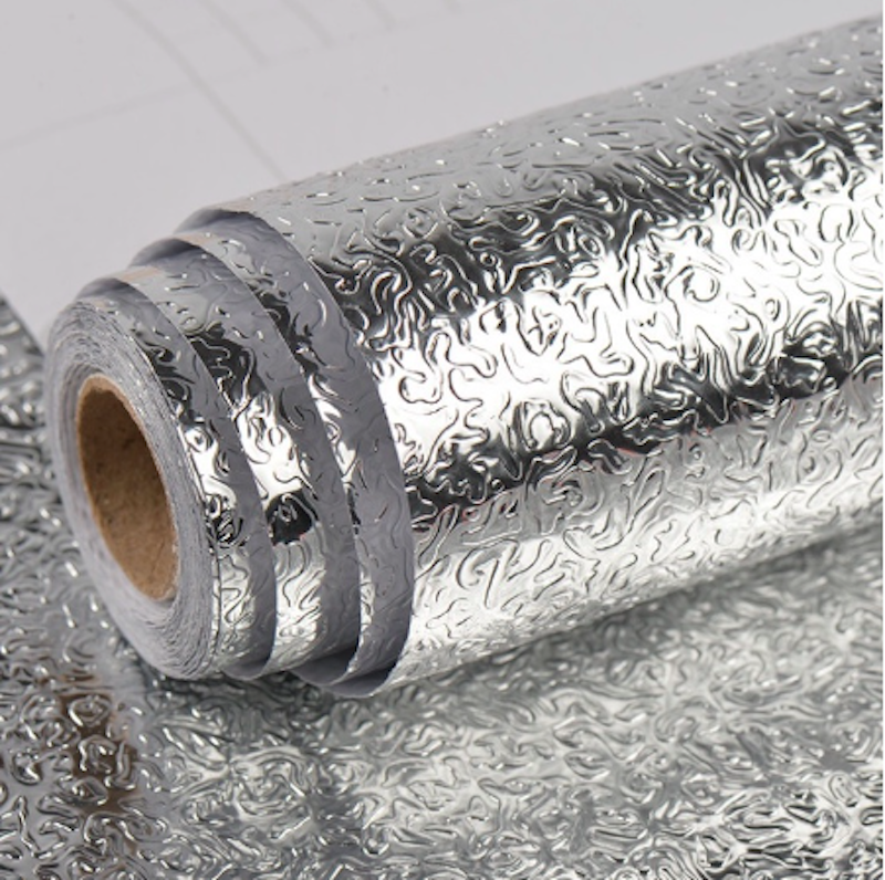 Wallpaper Stainless Dinding Dapur Aluminum Foil 2