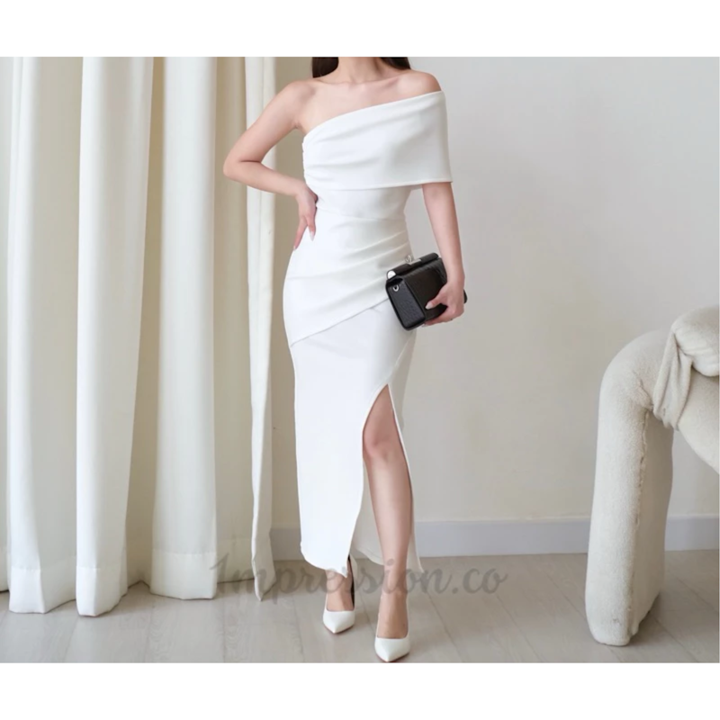 Impression.id Joanna Dress Scuba Broken White 2