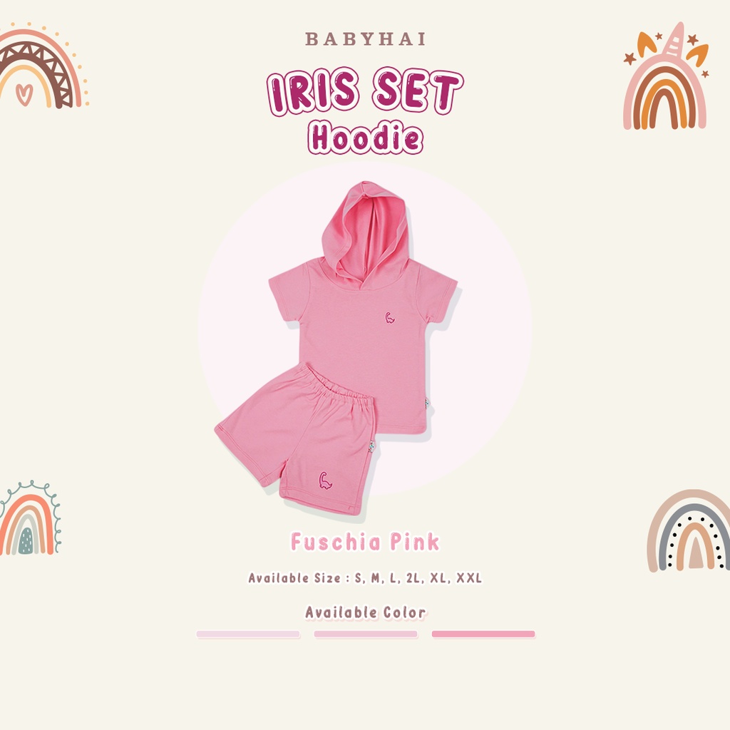 Babyhai Iris Set Hoodie - Seri Pink