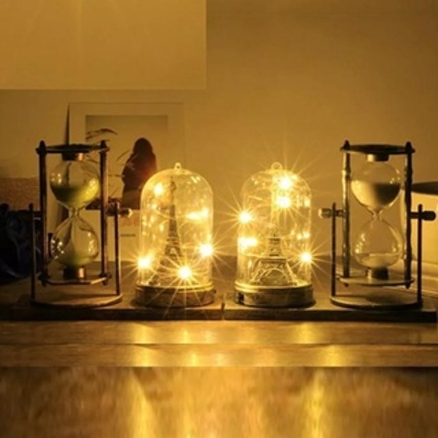  Pajangan Meja Jam Pasir Dekorasi Penghitung Waktu Kayu Frame - Menara Eiffel